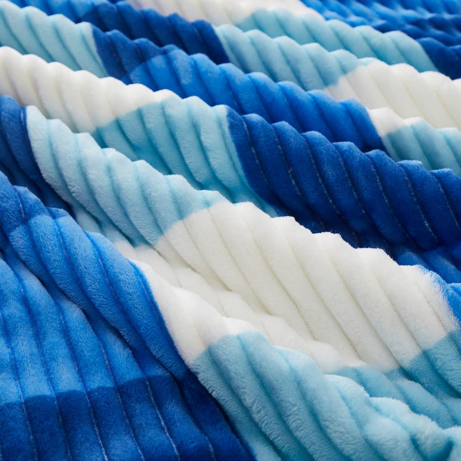 PU MEI Sherpa Throw Blanket for Couch Sofa 60”*80”- Fleece Tufted Fuzzy Soft Cozy Blanket for Bed, Thick Warm Blanket for All Seasons, (Dusty Blue, 60"*80")