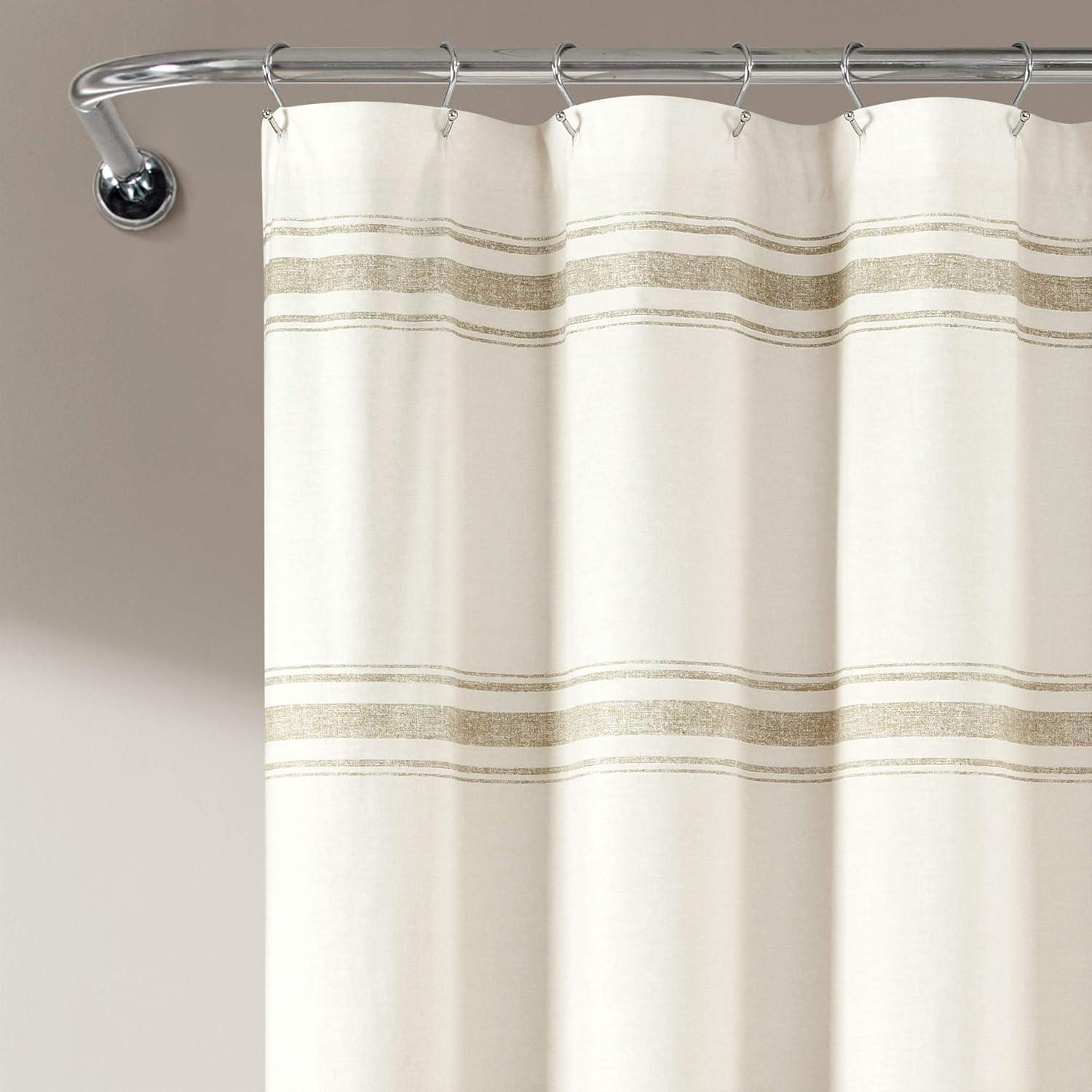 Farmhouse Striped Shower Curtain - Lush Décor