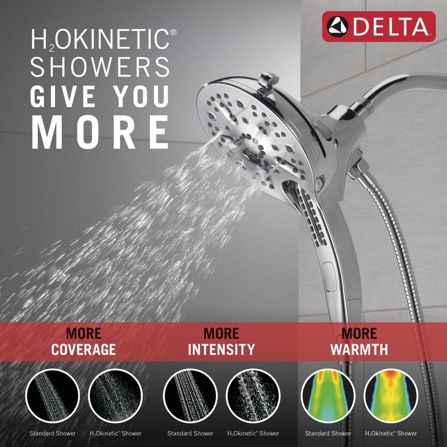 2.5 GPM Rain Dual Shower Head with H2Okinetic Technology