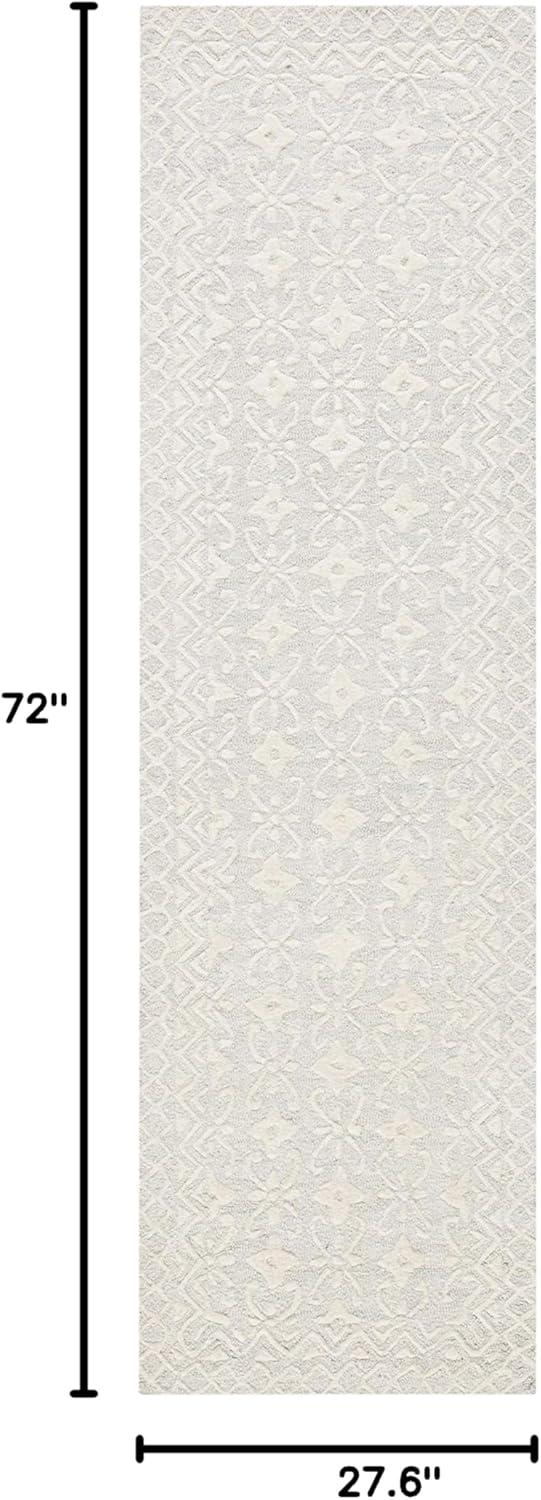 Blossom BLM114 Hand Tufted Area Rug - Gray/Ivory - 3'x5' - Safavieh.