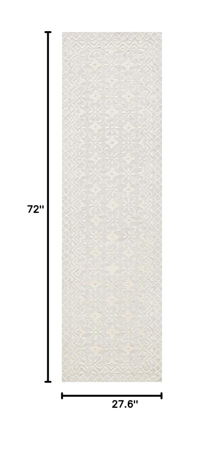 Blossom BLM114 Hand Tufted Area Rug - Gray/Ivory - 3'x5' - Safavieh.