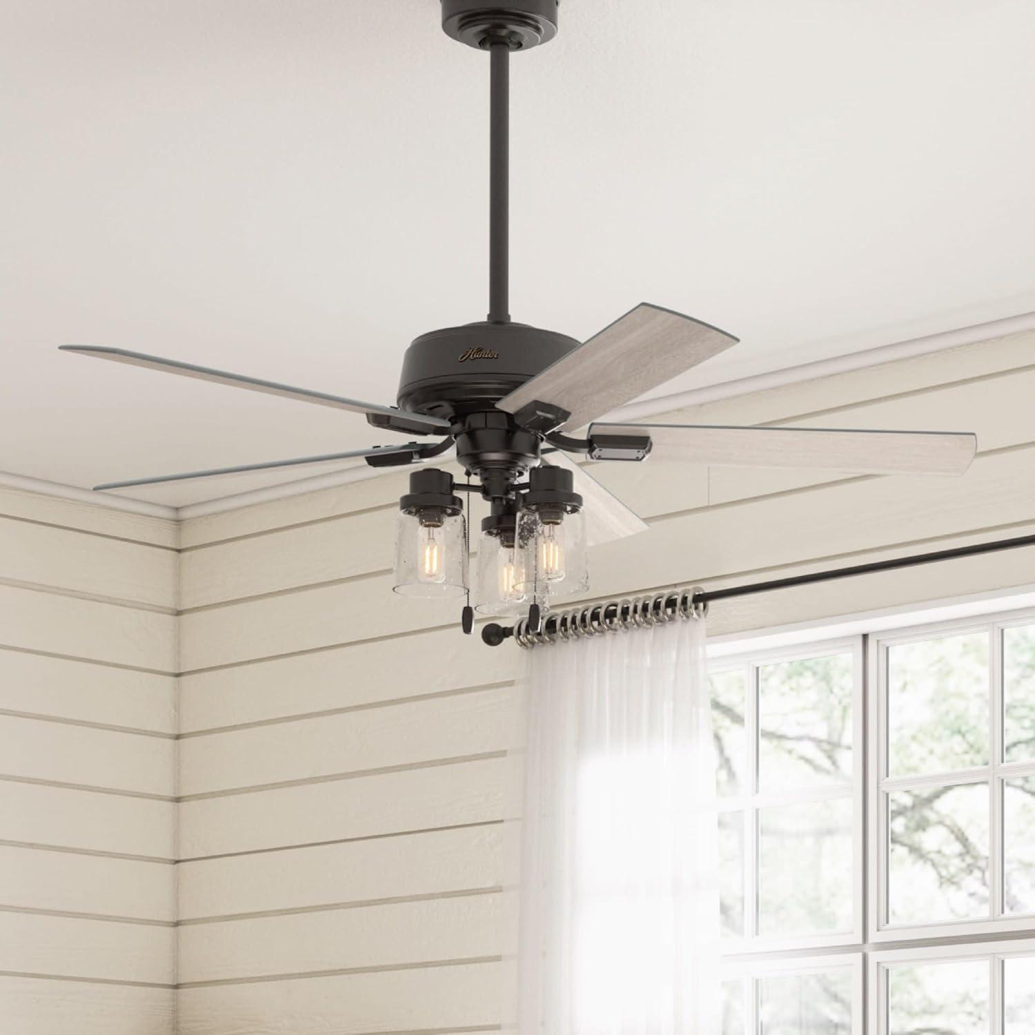 52" Hartland 5 - Blade Standard Ceiling Fan with Pull Chain and Light Kit Included