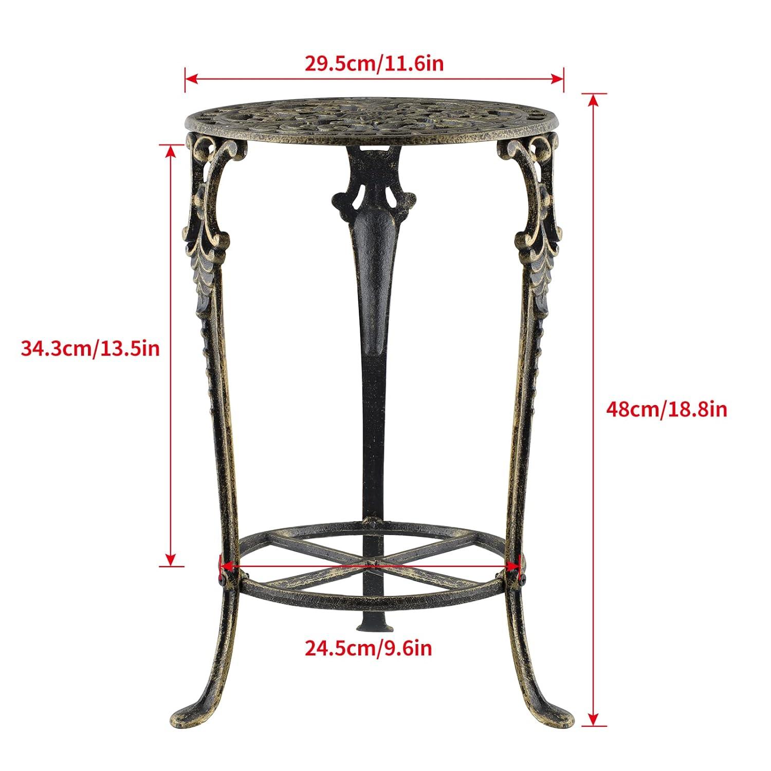 MDLUU Cast Iron Potted Plant Stand 18.8 Inch Tall, 2-Tier Planter Rack, Heavy Duty Flower Pot Holder for Living Room, Bedroom, Kitchen (Bronze)