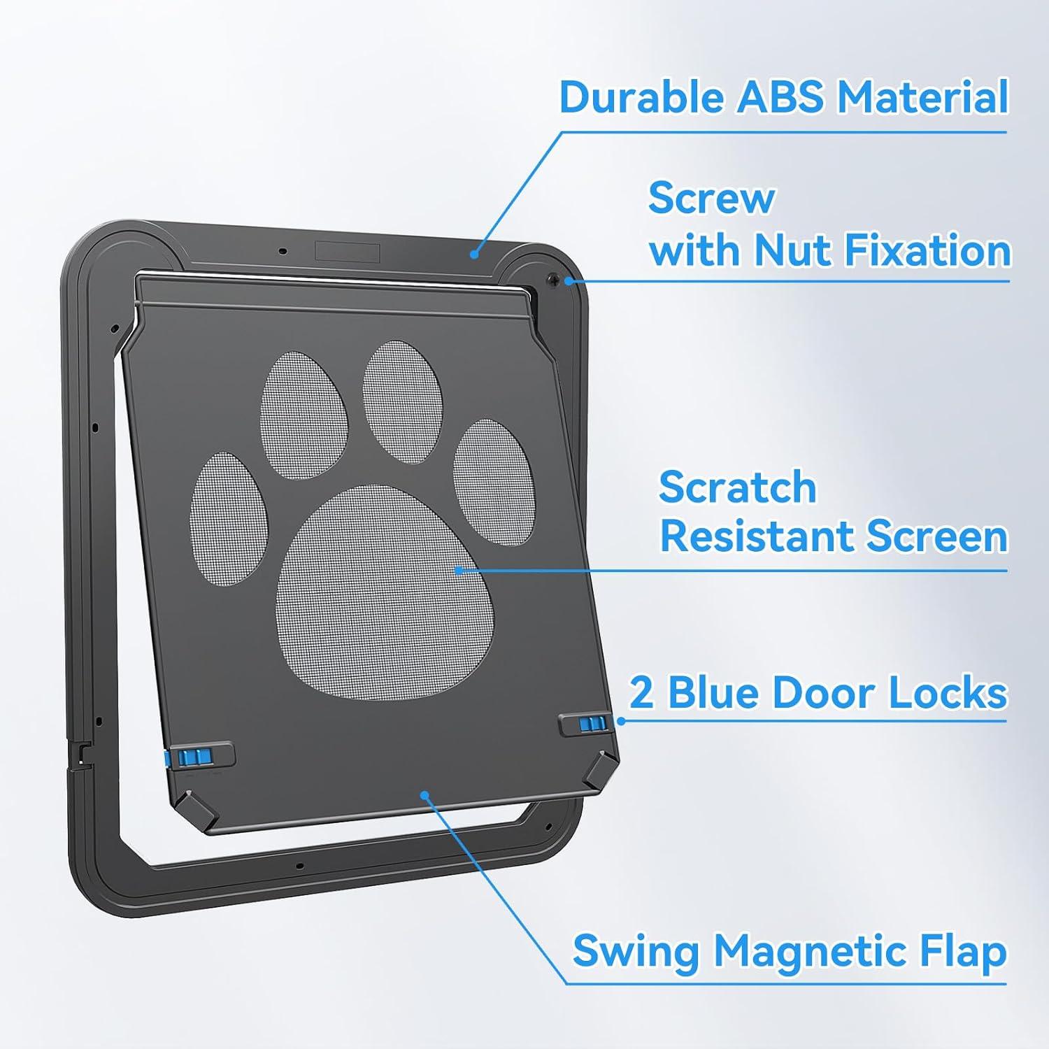 Namsan Pet Door Screen Door Inside Size 8 x 10 inches Screen Door for Cats Sliding Screen Magnetic Lockable