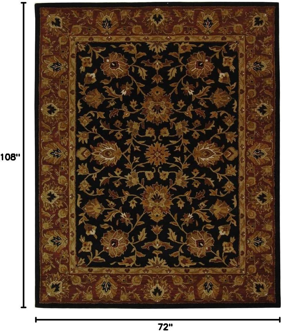 Heritage HG112 Handmade Area Rug - 6'x9' - Black/Red - Safavieh