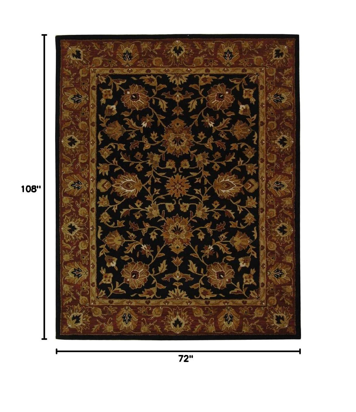 Heritage HG112 Handmade Area Rug - 6'x9' - Black/Red - Safavieh
