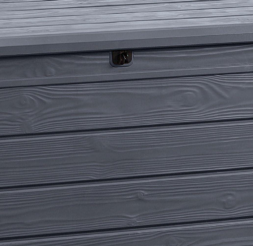 Keter Keter Brightwood 120 Gallon Large Durable Outdoor Storage and Weather Resistant Resin Deck Box