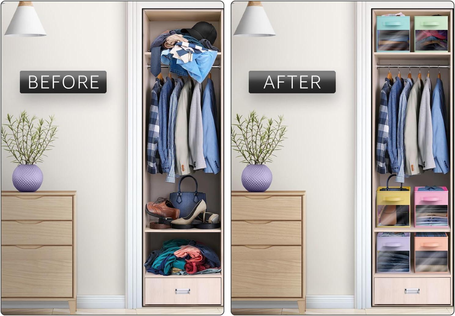 Sorbus Sorbus Storage Bins with Clear Window - 6 Foldable Baskets with Handles