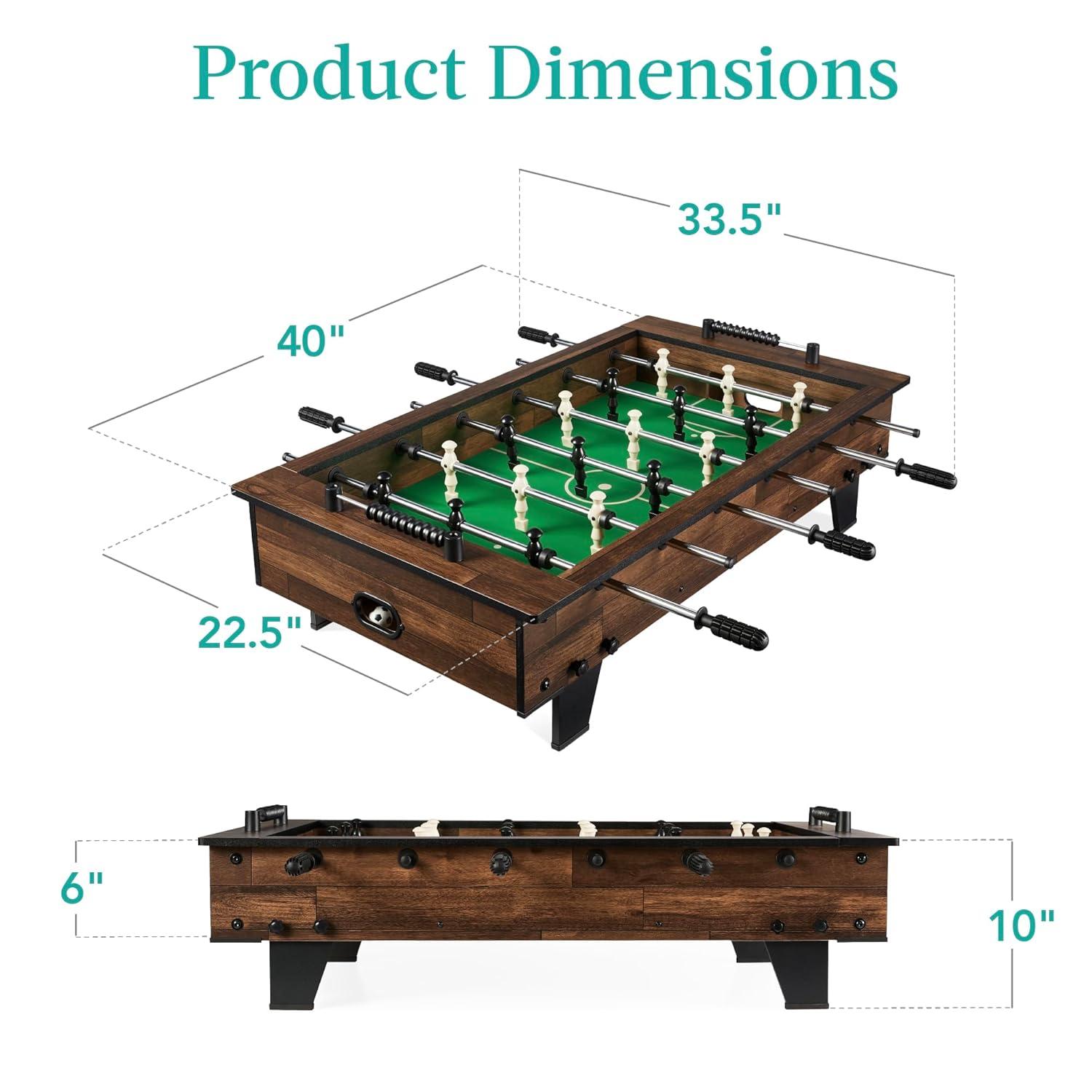 Best Choice Products 40in Tabletop Foosball Table, Arcade Table Soccer for Home, Game Room w/ 2 Balls - Dark Wood