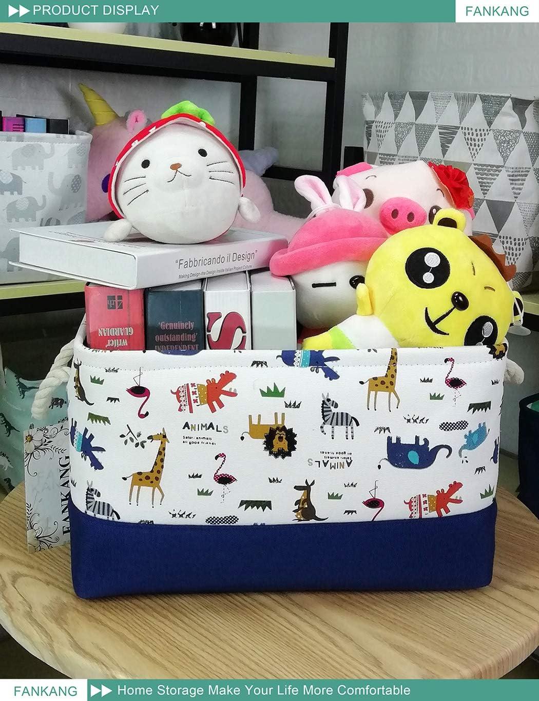 FANKANG Rectangular Laundry Basket Nursery Storage Fabric Storage Bin Storage Hamper,Gift Baskets (Animals)