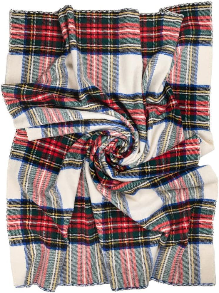 Extra-Large Multicolor Wool Tartan Throw Blanket
