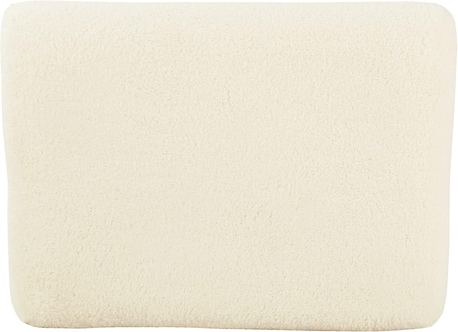 Small Decorative Ottoman Faux Sheepskin Cream - HomePop