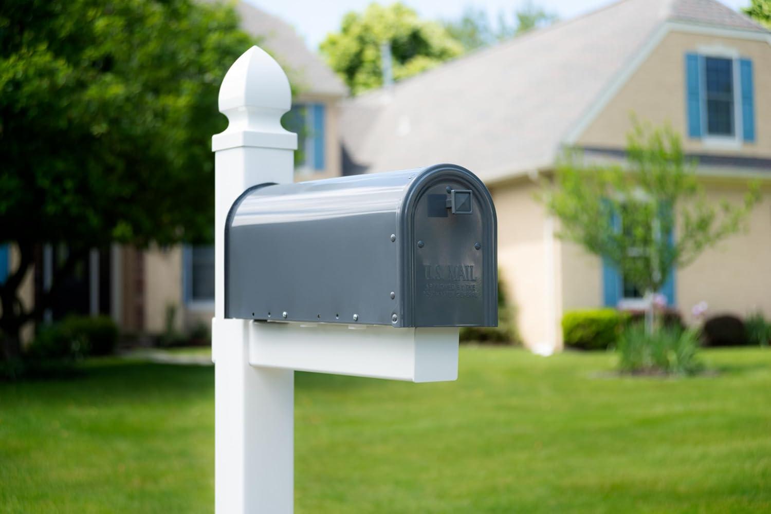 Gibraltar Mailboxes Whitley 57 in. White PVC Mailbox Post
