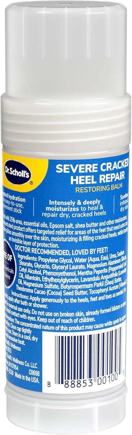 Dr. Scholl's Cracked Heel Repair Balm (2.5oz) 25% Urea. Heals and Moisturizes feet