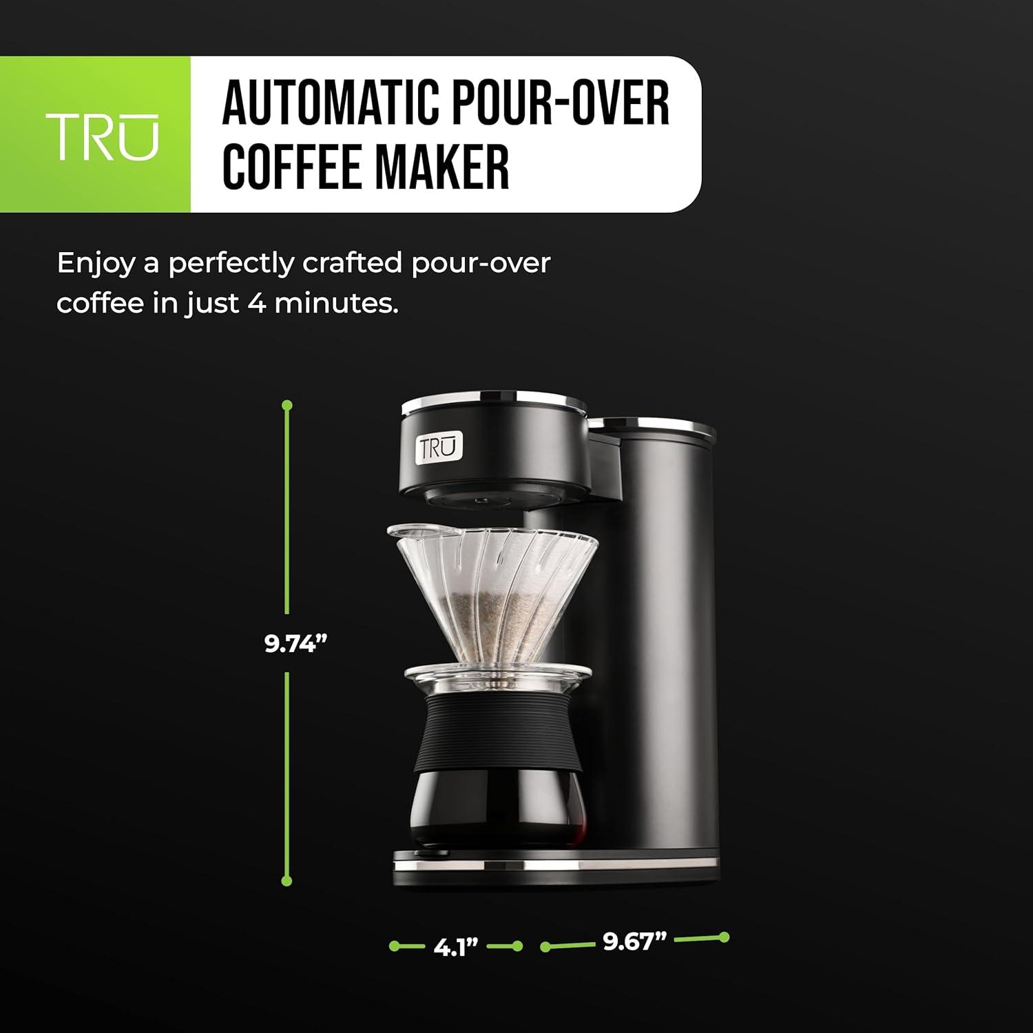 TRU Digital Control Pour Over Black 12-Cup Drip Coffee Maker