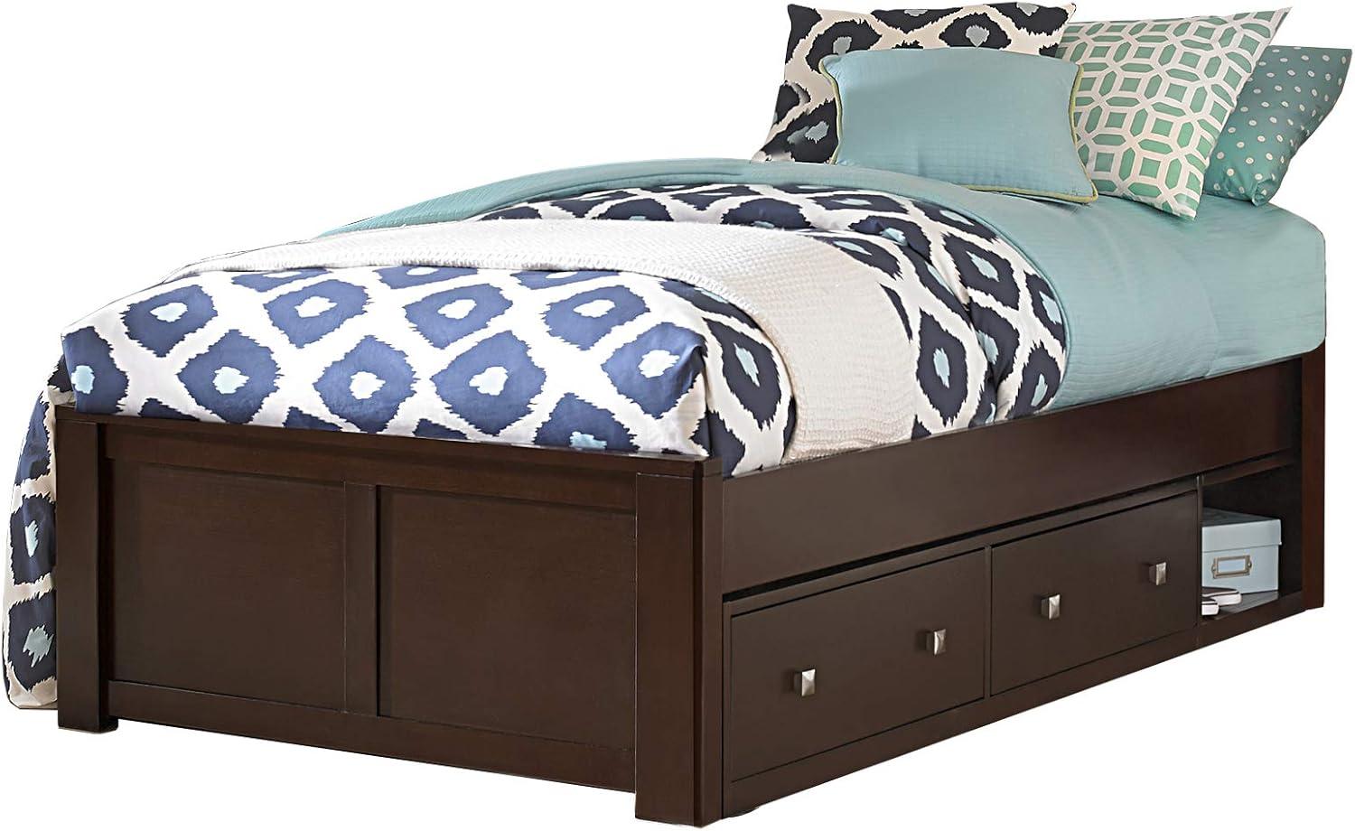 NE Kids Pulse Twin Storage Platform Bed in Chocolate