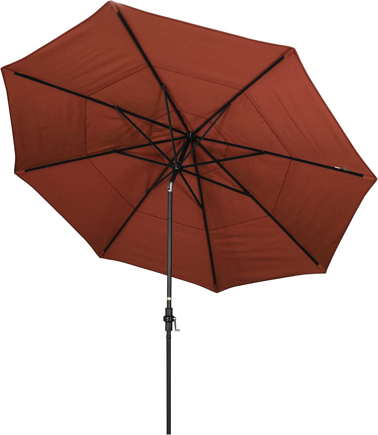 11 ft. Terracotta Aluminum Market Patio Umbrella with Crank Lift