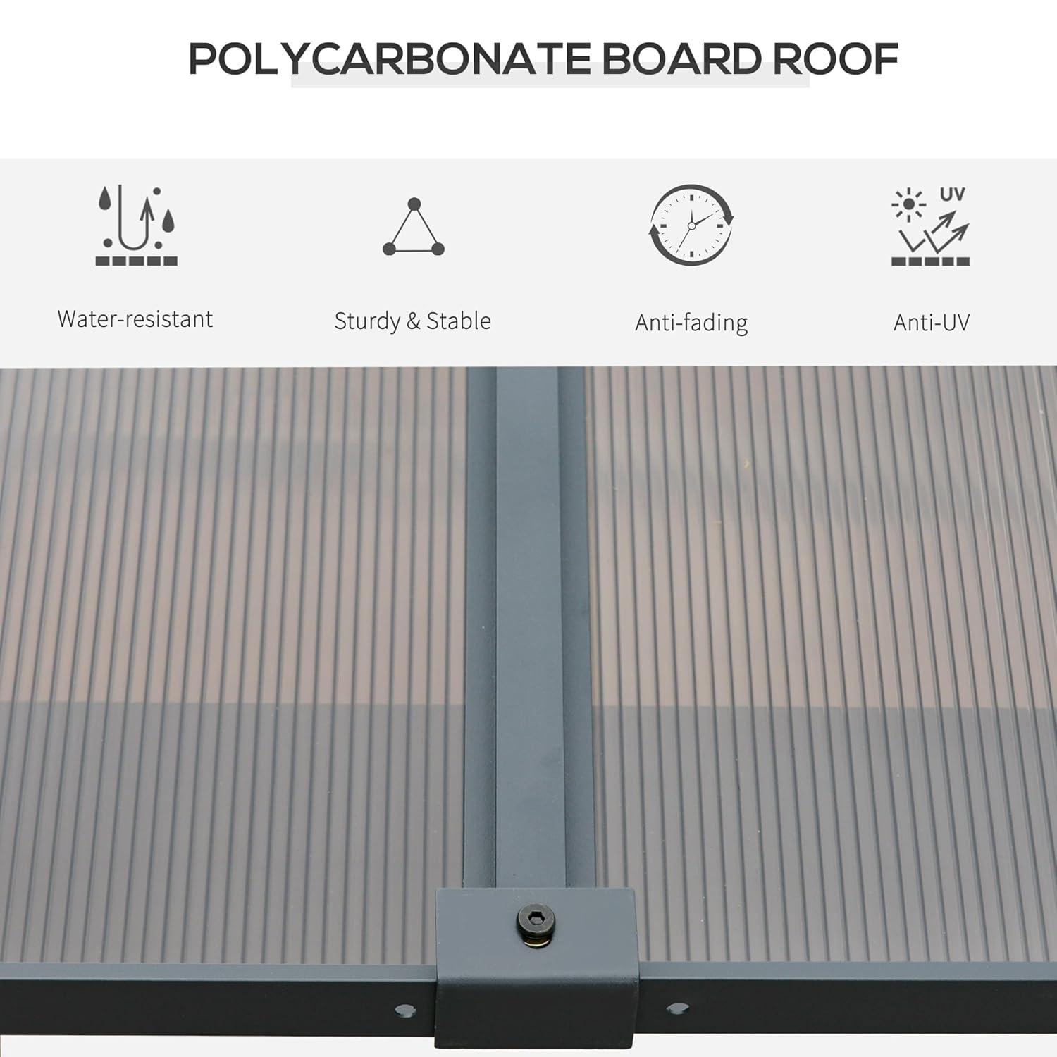 Outsunny 10' x 13' Outdoor Patio Gazebo with Sloping Polycarbonate Roof, Durable Aluminum Frame, & Netting Curtain