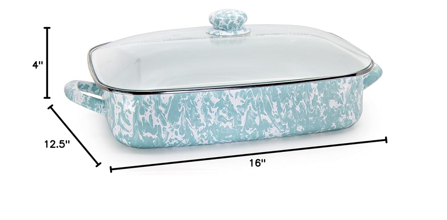 Golden Rabbit Grey Swirl Roasting Pan
