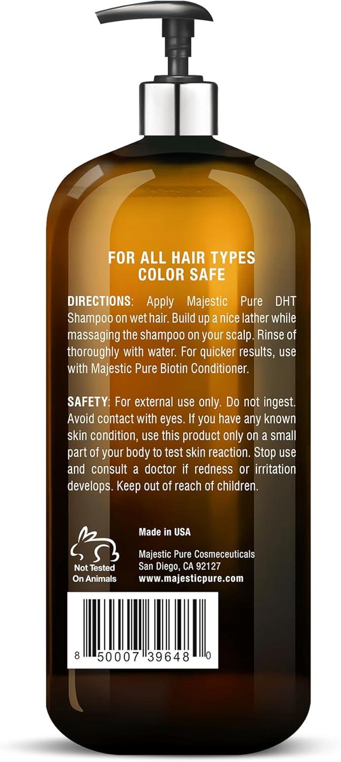 Majestic Pure Biotin Shampoo with DHT Blocker - Hydrating & Sulfate Free for Thin Hair - 16 fl oz