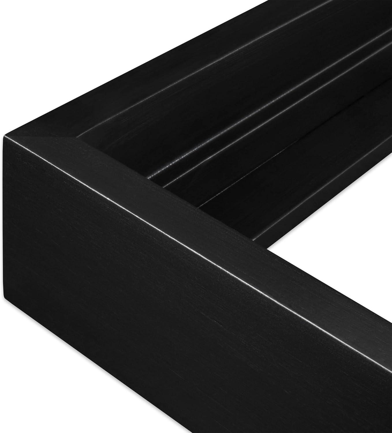 Black Rectangular Engineered Wood Floating Wall Frame