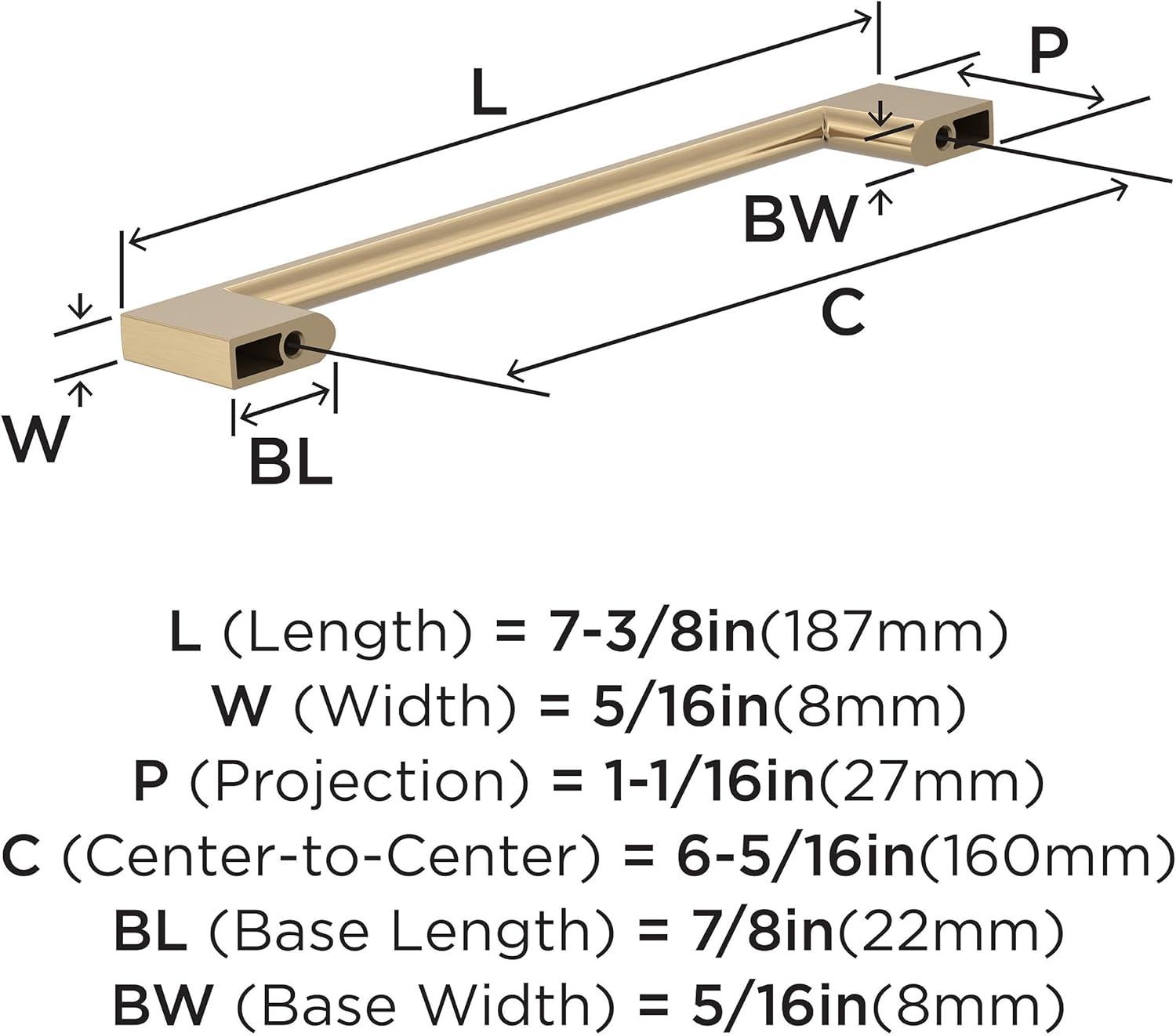 Champagne Bronze 6-5/16" Modern Cabinet Pulls with Mounting Hardware