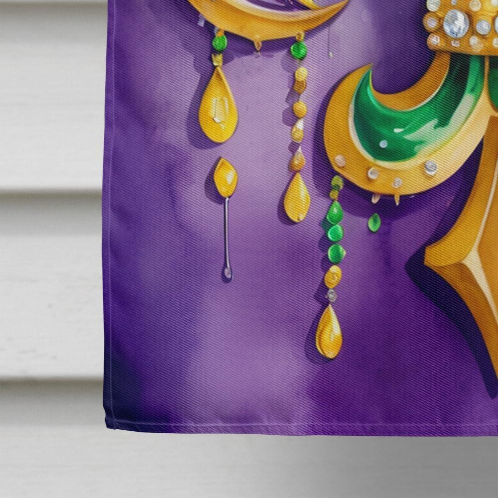 Fleur de lis Mardi Gras House Flag 28 in x 40 in