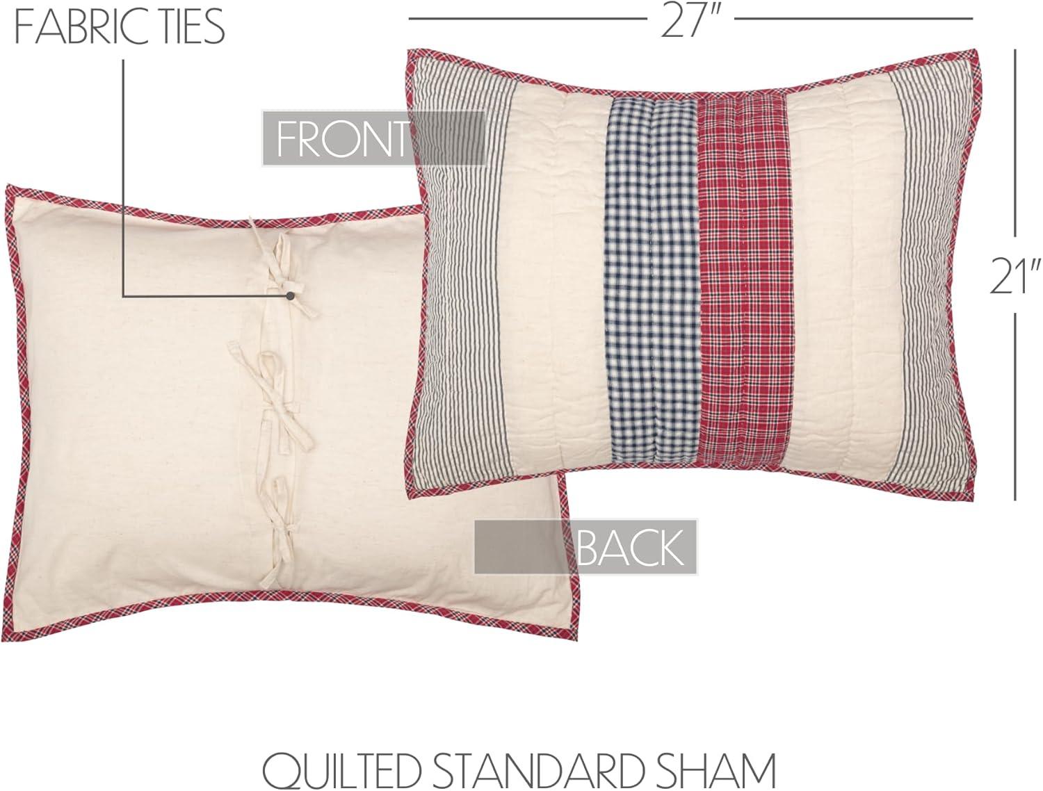 Hatteras Red and Blue Cotton Patchwork Standard Sham