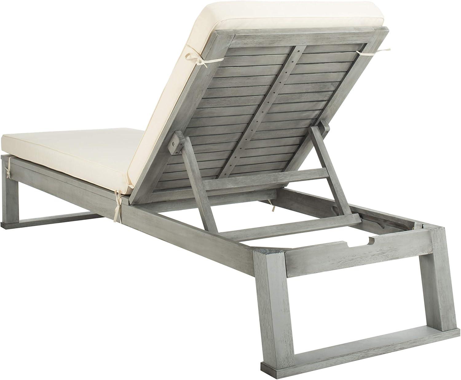 Solano Sunlounger - Outdoor - PAT7024 - Black/Beige -Safavieh
