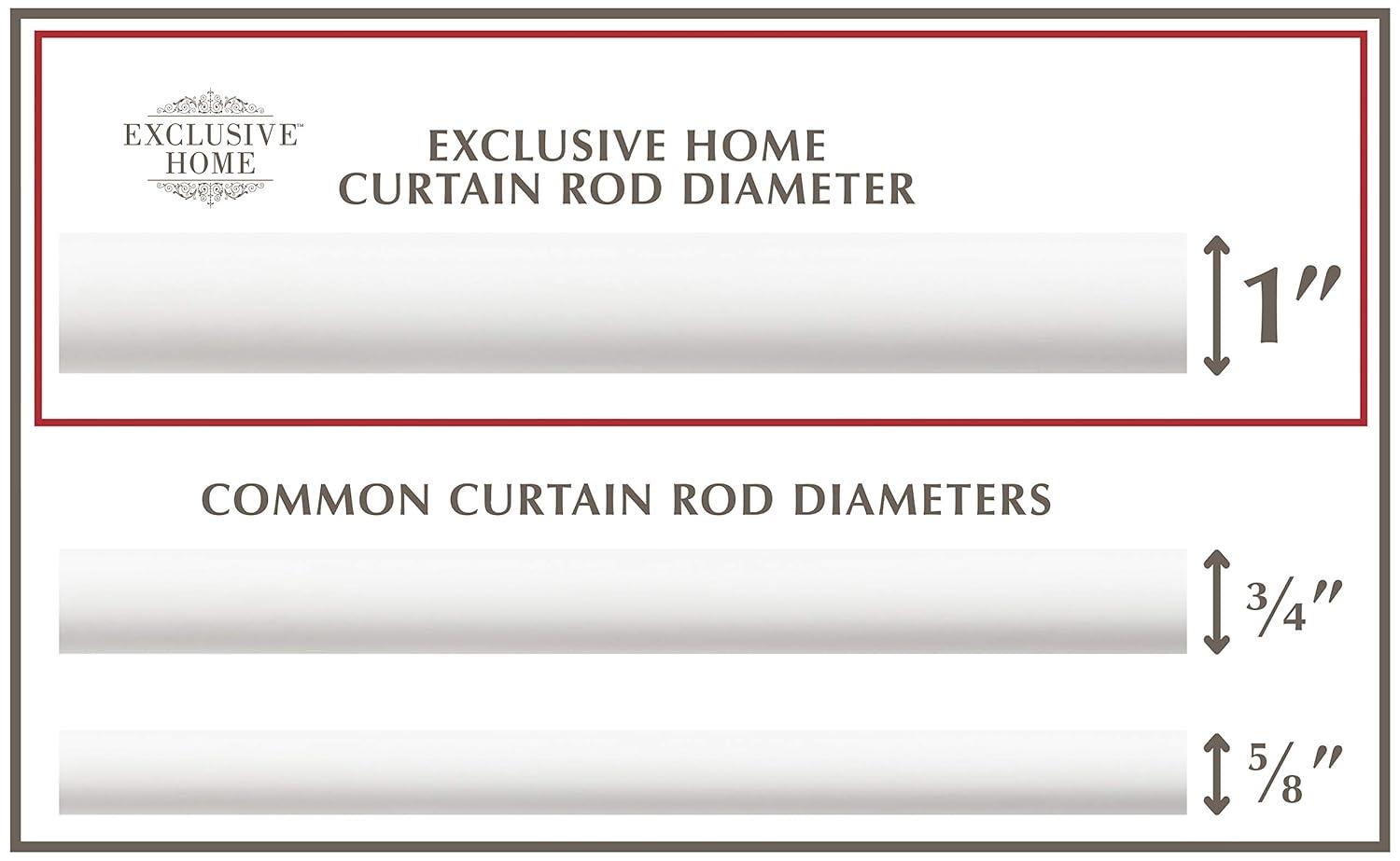 Exclusive Home Exclusive Home Torch Curtain Rod and Coordinating Finial Set, Adjustable