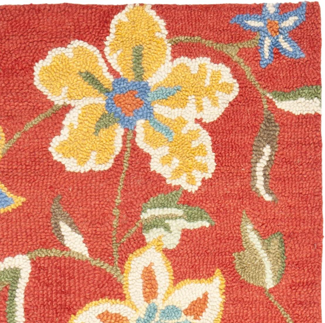 Blossom BLM673 Hand Hooked Runner Rug - Rust/Multi - 2'3"x8' - Safavieh.