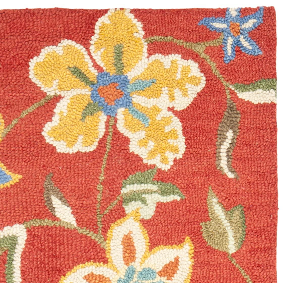 Blossom BLM673 Hand Hooked Runner Rug - Rust/Multi - 2'3"x8' - Safavieh.