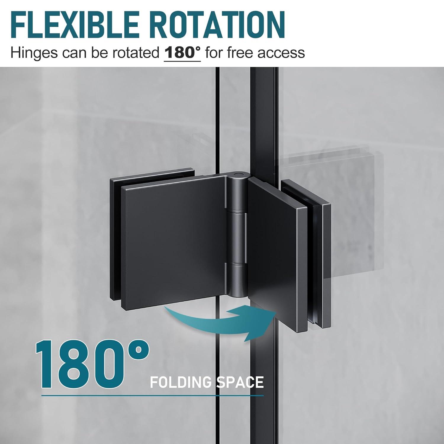 Sarlai 30 - 31 3/8" W x 72" H BiFold Frameless Glass Shower Door with Clear Tempered Glass S-SD3072BF-CH