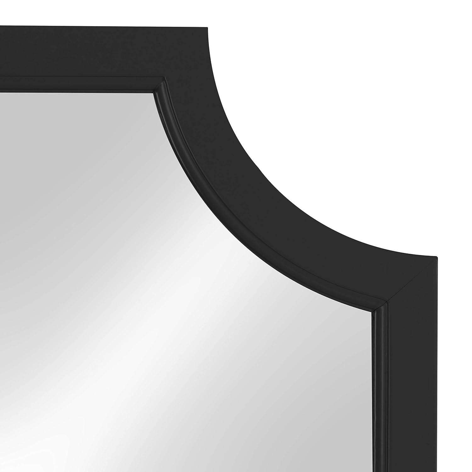 Kate and Laurel 24" x 36" Hogan Framed Scallop Wall Mirror Black : Modern Style, MDF Frame, No Assembly Required