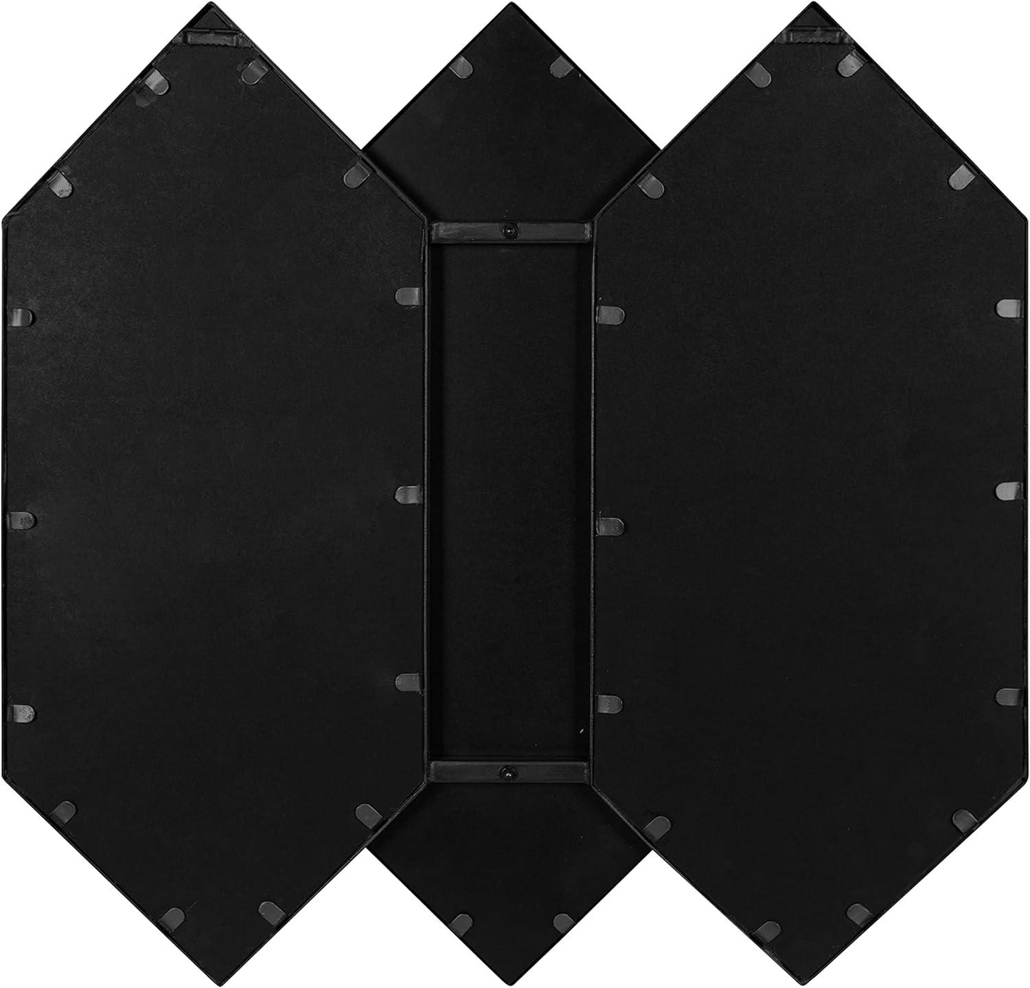 28" x 27" Diaz Framed Wall Mirror Black - Kate & Laurel All Things Decor: Hexagonal, Modern Design, No Assembly Required