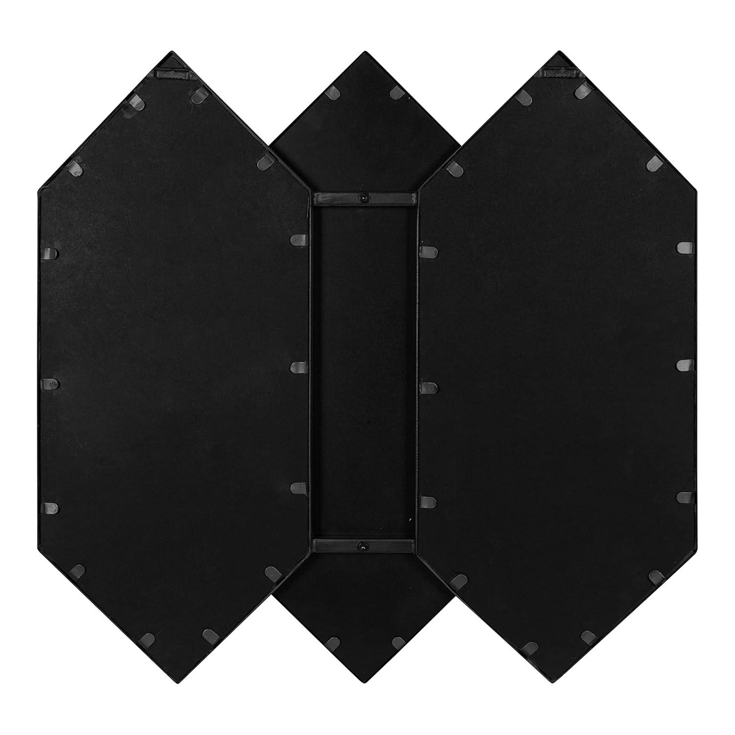28" x 27" Diaz Framed Wall Mirror Black - Kate & Laurel All Things Decor: Hexagonal, Modern Design, No Assembly Required