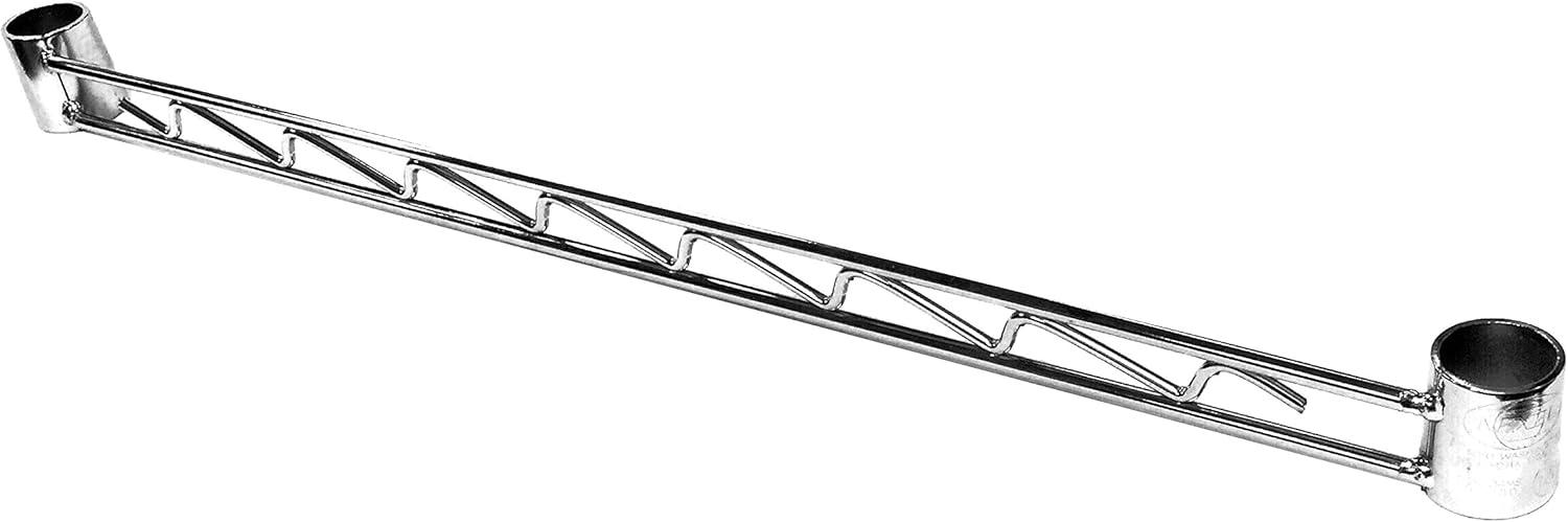 24" Chrome Metal Hanging Rail with Plastic Sleeves