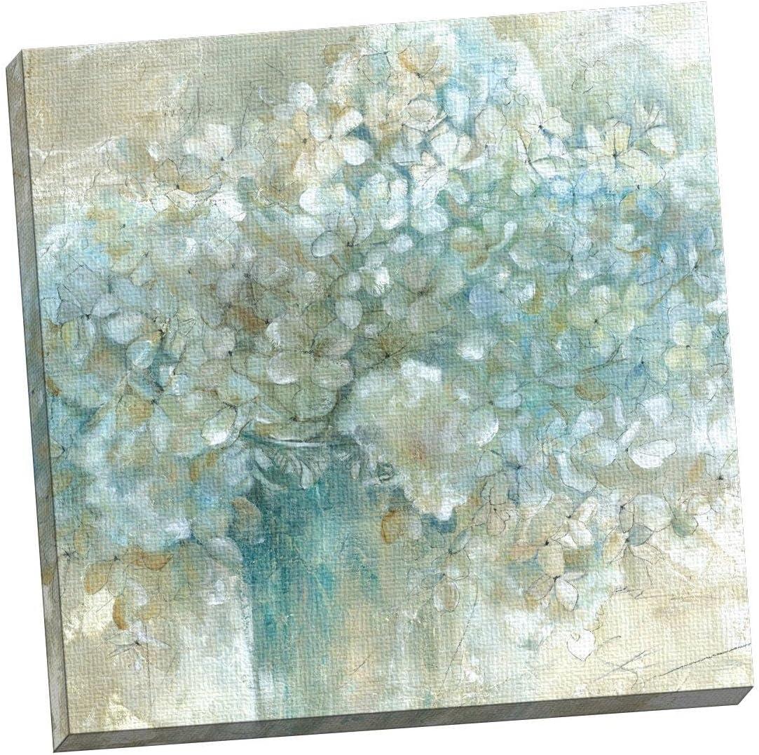 15.5" x 15.5" Soft Muted Hydrangeas, Abstract Canvas Wall Art for Livingroom, Bedroom, Bathroom