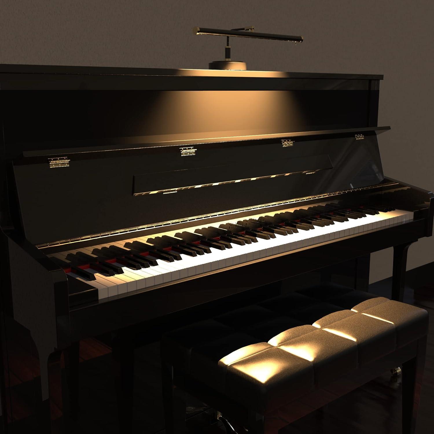 19" LED Upright Piano Light in Mahogany Bronze