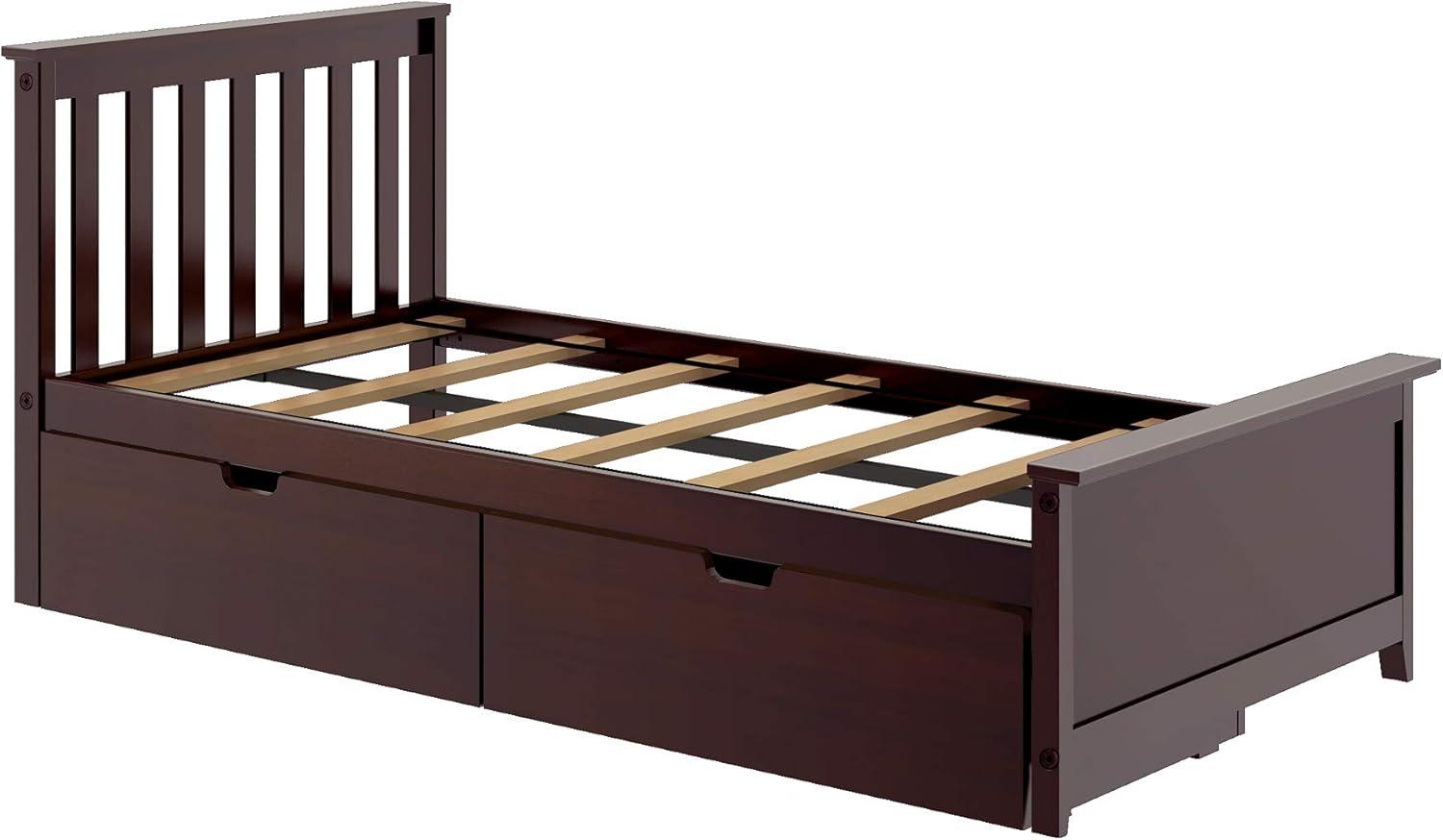 Max & Lily Twin-Size Platform Bed with Underbed Storage Drawers