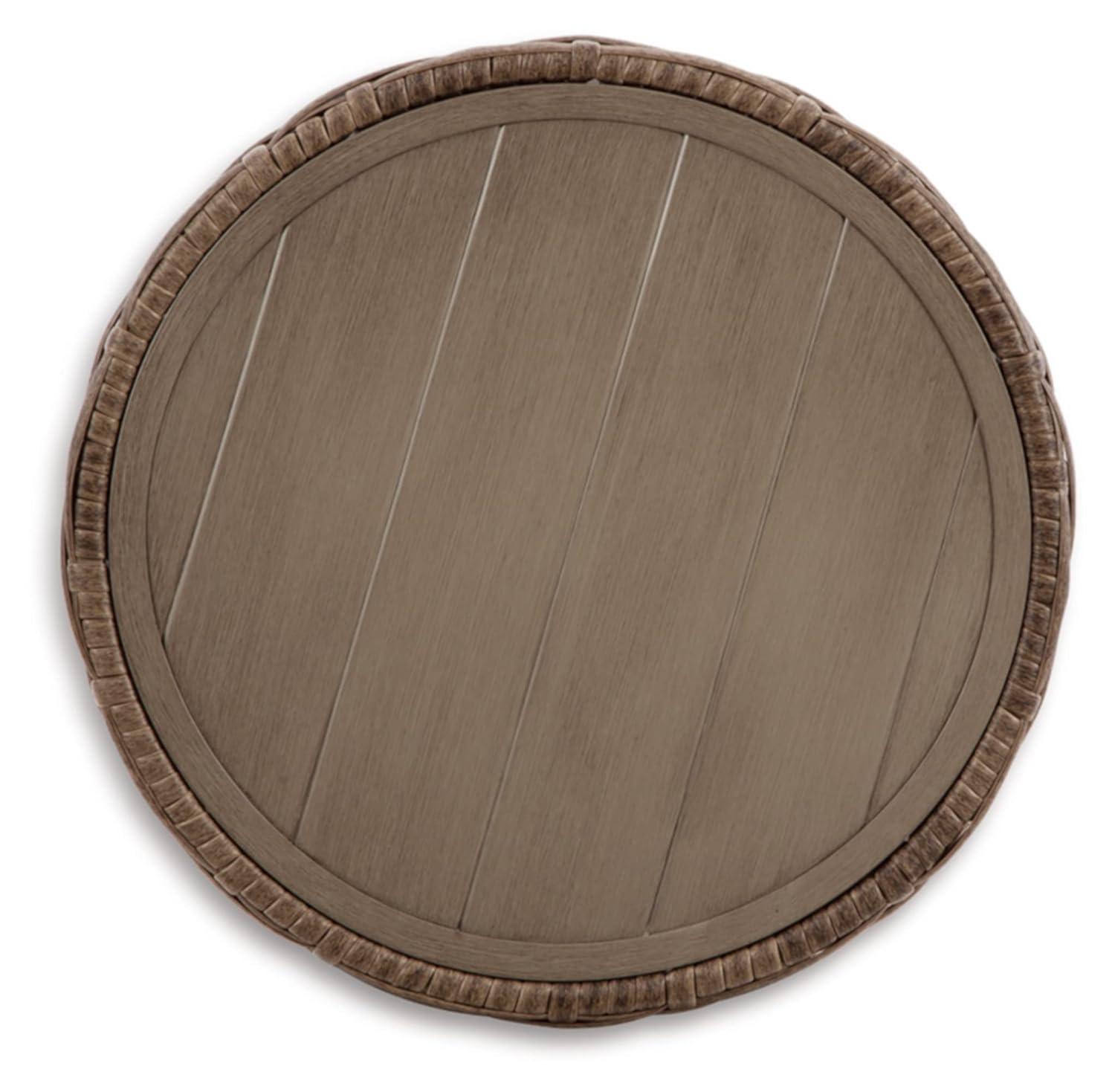 Signature Design by Ashley Sandy Bloom Casual Outdoor End Table, Light Brown