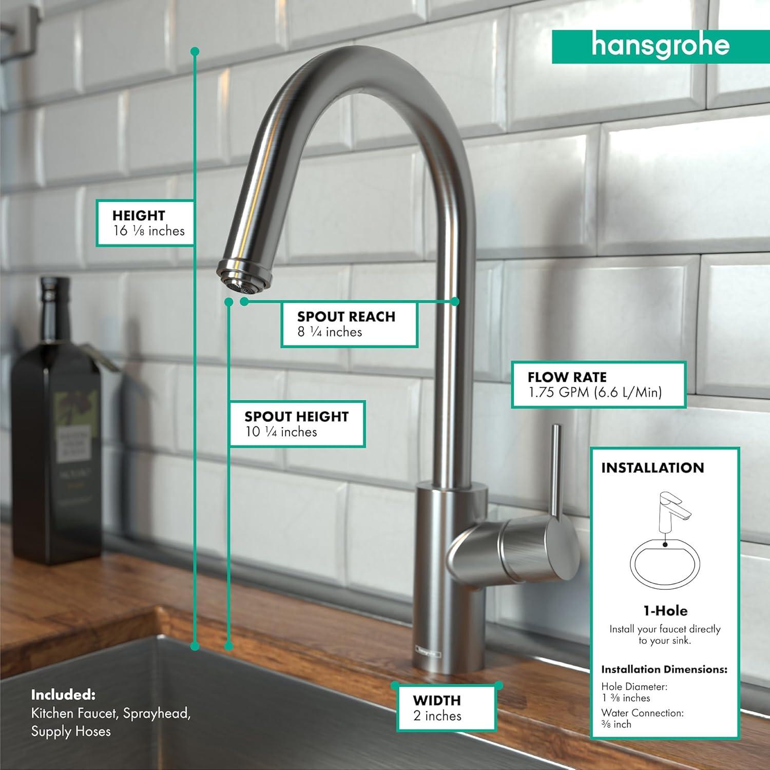 Talis S² Pull Down Single Handle Kitchen Faucet with Handle and Supply Lines