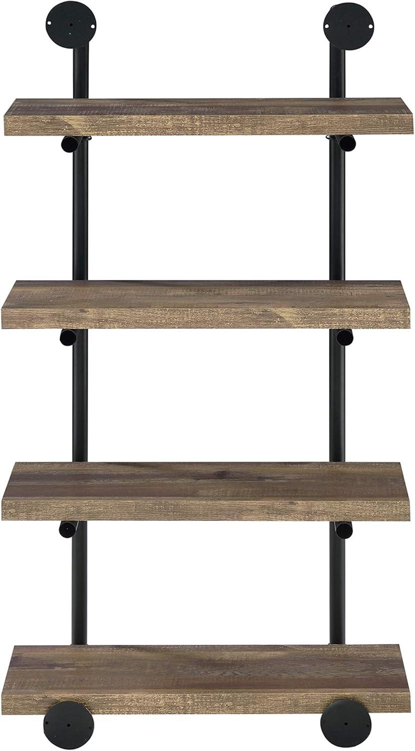 24" Elmcrest 4 Shelf Wall Bookcase with Black Frame - Coaster