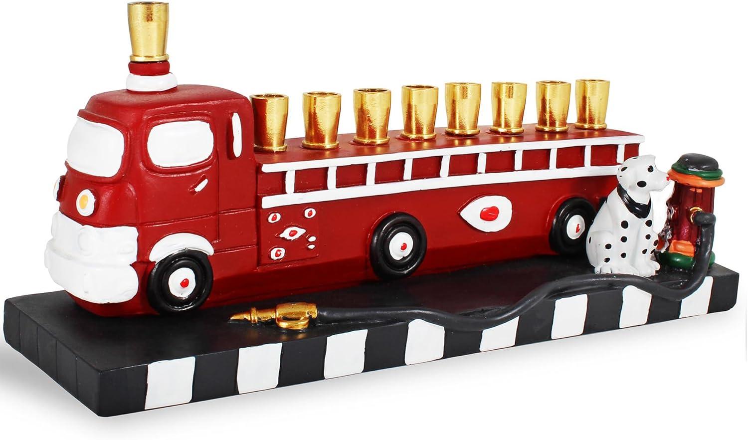 Hanukkah Fire Truck Menorah