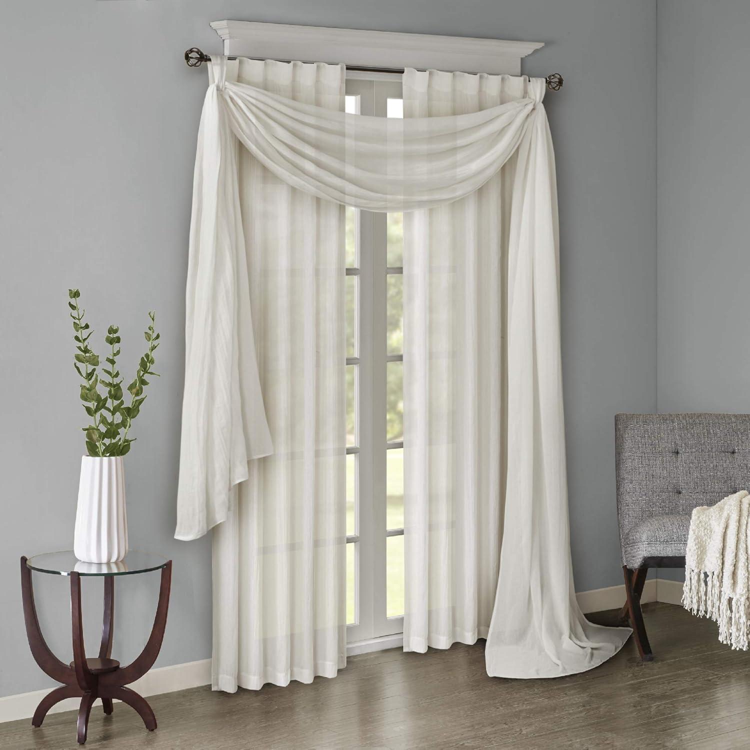 Madison Park Harper Solid Crushed Curtain Panel Pair (Set of 2)