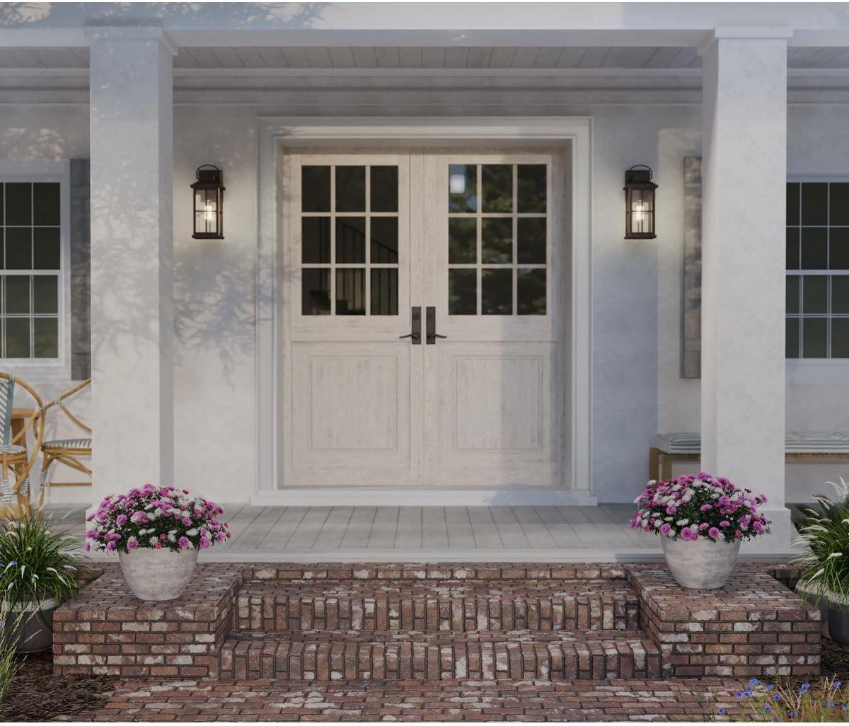 Progress Lighting Williamston 1-Light Antique Bronze Outdoor Wall Lantern with Clear Glass Shade
