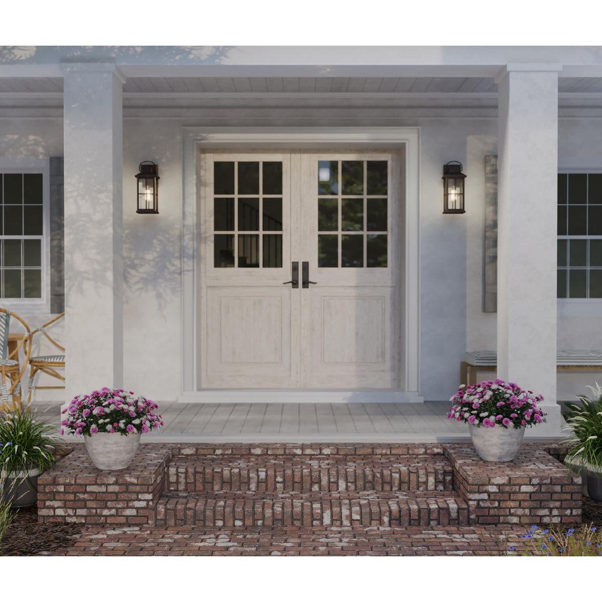Progress Lighting Williamston 1-Light Antique Bronze Outdoor Wall Lantern with Clear Glass Shade