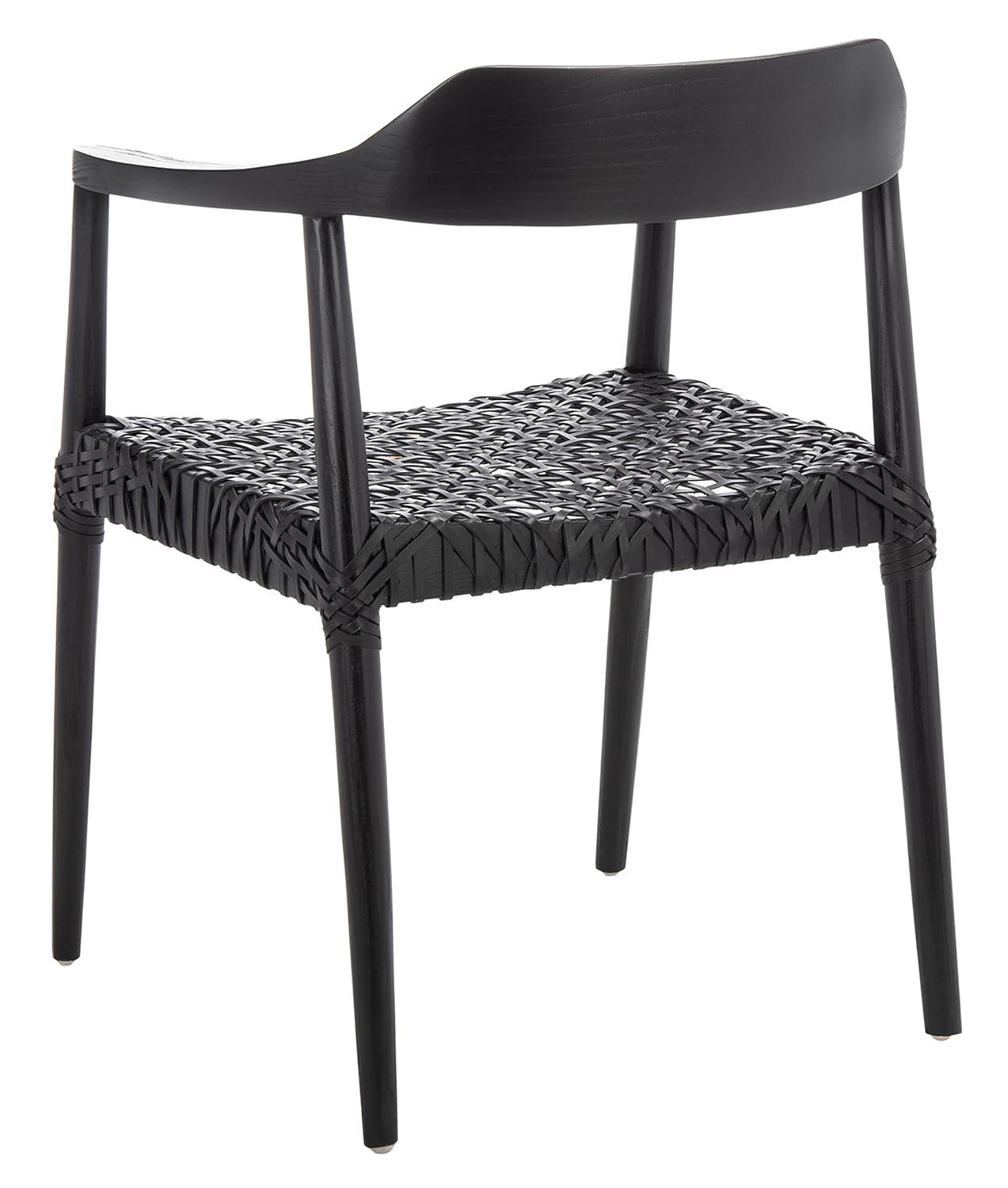 Munro Leather Woven Accent Chair - ACH1005 - Black - Safavieh