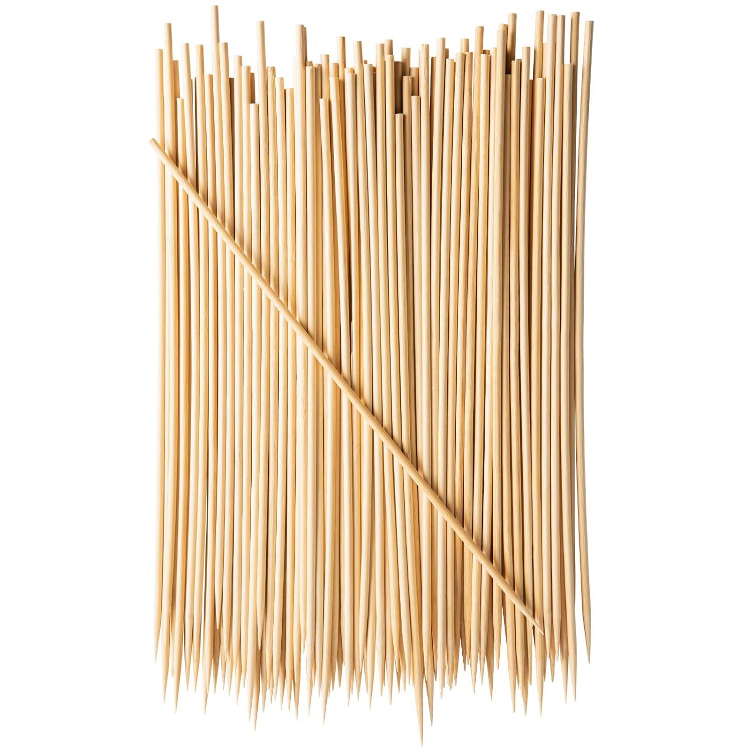 GUSTO 12" Bamboo Sticks Wooden Skewers for Kabobs & Smores, 100-Pack