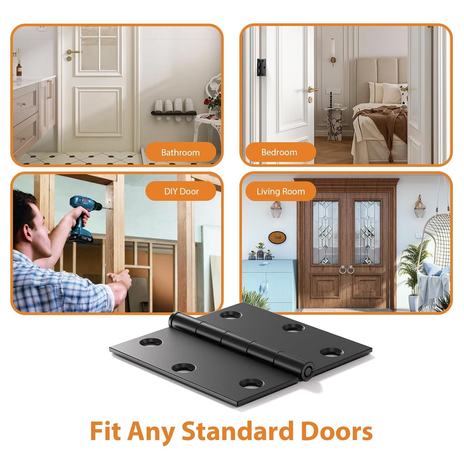 Design House 3.5" H x 3.5" W Butt Bearing Door Hinges (Set of 3)